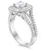 GABBY | Round & Cushion Double Halo Split Shank Engagement Ring - Diamond Daughters