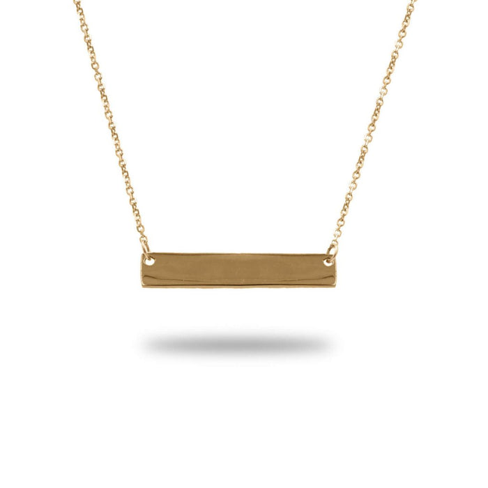 Gold Bar Necklace in 14K Solid Gold - Diamond Daughters