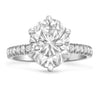 Henna | Oval Hidden Halo Moissanite 14k White Gold Engagement Ring - Diamond Daughters, Front View