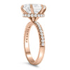 Henna | Oval Hidden Halo Moissanite  14k Rose Gold Engagement Ring - Diamond Daughters, Top Side View