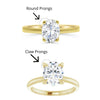 Round And Claw Prong 14K Yellow Gold Comparison- Diamond Daughters, Front View