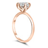 Jade | Round Hidden Halo 14K Rose Gold Moissanite Engagement Ring - Diamond Daughters, Top Side View