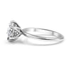 Jade | Round Hidden Halo 14K White Gold Moissanite Engagement Ring - Diamond Daughters, Side View