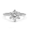 Jade Round Moissanite 14K White Solitaire Engagement Ring 8mm Around 1.90ct - Diamond Daughters, Front View