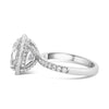 Jaymi | Elongated Cushion Halo Hidden Halo Accent And Prong Diamonds 14K White Gold Moissanite Engagement Ring - Diamond Daughters, Side View