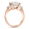 Jessica | Radiant Moissanite Two Trillion accent stones 14K Rose Gold  Engagement Ring - Diamond Daughters, Top View