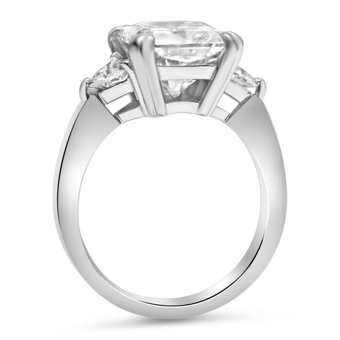 Jessica | Radiant Moissanite Two Trillion accent stones 14K White Gold  Engagement Ring - Diamond Daughters, Top View