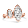 Jessica Toi Et Moi | Marquise 14K Rose Gold Moissanite Engagement Ring - Diamond Daughters, Front View