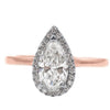 JULIE | Pear Shape Halo Cathedral Engagement Ring - Diamond Daughters