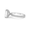 Karla | Emerald Moissanite Solitaire 14K White Gold Engagement Ring - Diamond Daughters, Side VIew