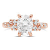 Kate | Oval Moissanite Accent Stone 14K Rose Gold  Engagement Ring - Diamond Daughters, Front View