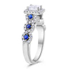 KATIE | Princess Cut Halo Sapphire Engagement Ring - Diamond Daughters