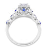 KATIE | Princess Cut Halo Sapphire Engagement Ring - Diamond Daughters