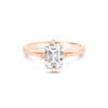 Kayla | Emerald Moissanite 14k Rose Gold Solitaire Engagement Ring - Diamond Daughters, Front View