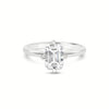 Kayla | Emerald Moissanite 14k White Gold Solitaire Engagement Ring - Diamond Daughters, Front View