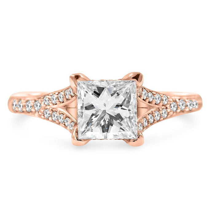 KIMBERLY | Princess Cut Split Shank Engagement Ring - Diamond Daughters