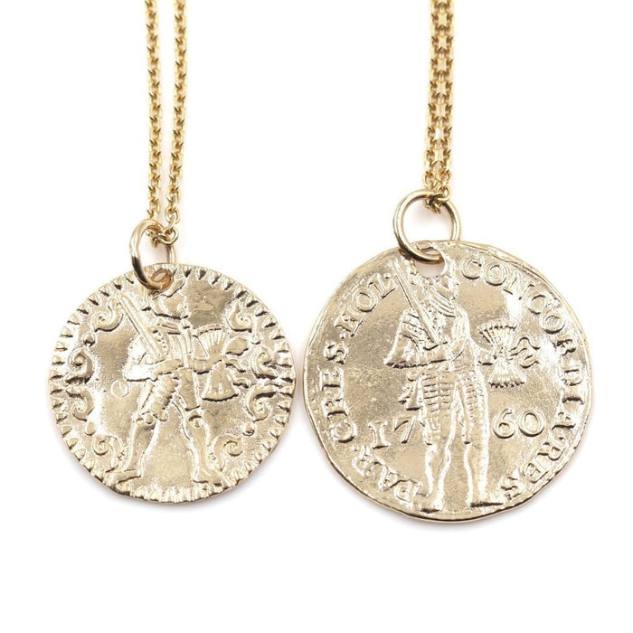 Large Gold Warrior Coin Necklace - Diamond Daughters