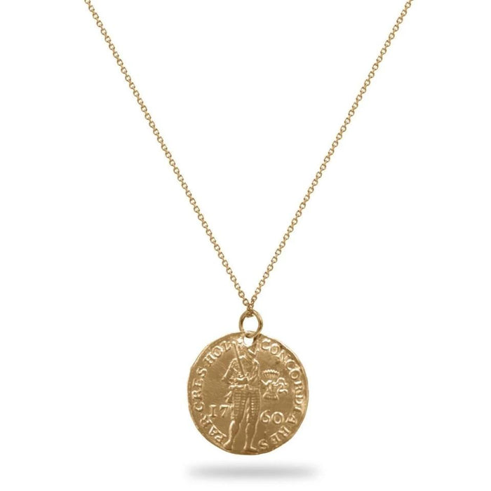 Large Gold Warrior Coin Necklace - Diamond Daughters