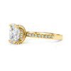 Larissa | Oval Moissanite Pave Band Hidden Halo Diamond 14K Yellow Gold  Engagement Ring - Diamond Daughters, Side View