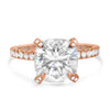 Lizette | Cushion Moissanite Pave Diamond Prong 14K Rose Gold  Engagement Ring - Diamond Daughters, Front View