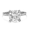 Lizette | Cushion Moissanite Pave Diamond Prong 14K White Gold  Engagement Ring - Diamond Daughters, Front View