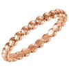 Luna |Beaded 14K Rose Gold Wedding Band - Diamond Daughters, Top Side View