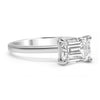 Maci | Emerald Moissanite Solitaire 14k White Gold Engagement Ring - Diamond Daughters, Front Side View