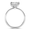 Maci | East West Emerald Cut Solitaire 14K White Gold Engagement Ring - Diamond Daughters, Front View