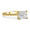 Maci | East West Emerald Cut Solitaire 14K Yellow Gold Engagement Ring - Diamond Daughters, Front Side View