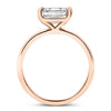 Maci | East West Emerald Cut Solitaire 14K Rose Gold Engagement Ring - Diamond Daughters, Front View