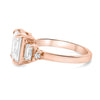 Megan | Emerald Moissanite  Four Accent Stones 14K Rose Gold  Engagement Ring - Diamond Daughters, Side View