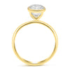 Melissa Oval | MoissaniteBezeled Solitaire 14K Yellow Gold Engagement Ring - Diamond Daughters, Top View