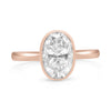 Melissa | Oval Cut Bezel 14K Rose Gold Engagement Ring - Diamond Daughters, Front View