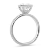 Melissa Round| Moissanite Bezeled Solitaire 14K White Gold Engagement Ring - Diamond Daughters, Top View