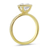 Melissa Round| Moissanite Bezeled Solitaire 14k Yellow Gold Engagement Ring - Diamond Daughters, Top View