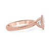 Melissa Round| Moissanite Bezeled Solitaire 14K Rose Gold  Engagement Ring - Diamond Daughters, Side View