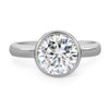 Melissa Round| Moissanite Solitaire 14K White Gold Engagement Ring - Diamond Daughters, Front View