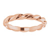 Mia | Twisted 14K Rose Gold Wedding Band - Diamond Daughters, Front View