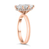 Michelle | Marquise Moissanite Hidden Halo 14K Rose Gold Engagement Ring - Diamond Daughters, Top Side View