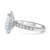 Micki | Pear Halo Pave 14K White Gold Moissanite Engagement Ring - Diamond Daughters, Side View