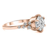 Morgan | Round Moissanite Accent Stones 14K Rose Gold Engagement Ring - Diamond Daughters, Side View