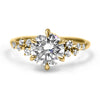 Morgan | Round Moissanite Accent Stones 14K Yellow Gold Engagement Ring - Diamond Daughters, Front View