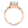 Morgan | Round Bezel Accent Stone 14K Rose Gold Engagement Ring - Diamond Daughters, Top View