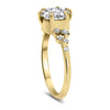 Morgan | Round Moissanite Accent Stones 14K Yellow Gold Engagement Ring - Diamond Daughters, Top Side View