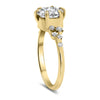 Morgan | Round Bezel Accent Stone 14K Yellow Gold Engagement Ring - Diamond Daughters, Top Side View