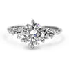 Morgan | Round Moissanite Accent Stones 14K White Gold Engagement Ring - Diamond Daughters, Front View