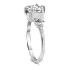 Morgan | Round Moissanite Accent Stones 14K White Gold  Engagement Ring - Diamond Daughters, Top Side View