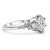 Morgan | Round Moissanite Accent Stones 14K White Gold Engagement Ring - Diamond Daughters, Side View