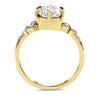 Morgan | Round Moissanite Accent Stones 14K Yellow Gold Engagement Ring - Diamond Daughters, Top View