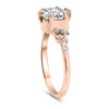 Morgan | Round Moissanite Accent Stones 14K Rose Gold Engagement Ring - Diamond Daughters, Top Side View